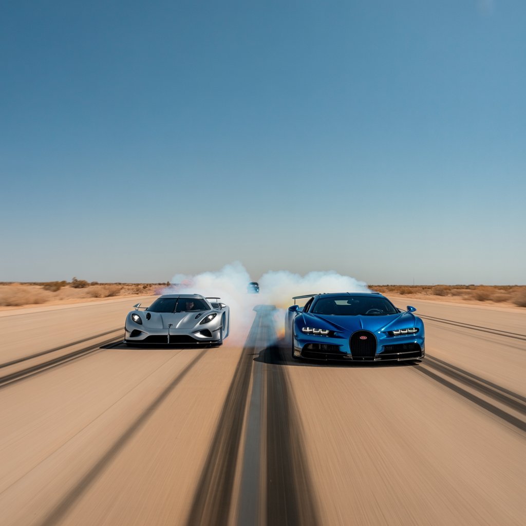 Powerful Koenigsegg Jesko vs Bugatti Chiron Super Sport