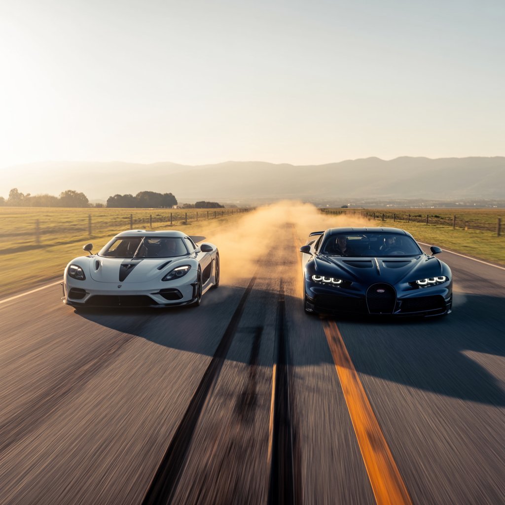 Powerful Koenigsegg Jesko vs Bugatti Chiron Super Sport